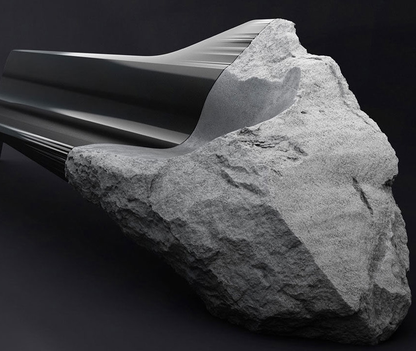 PEUTGEOT DESIGN LAB CREATED A VOLCANIC STONE AND CARBON FIBRE SOFA