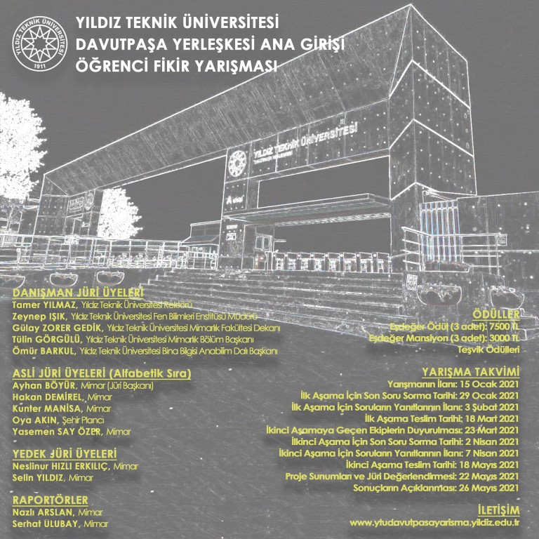 YILDIZ TEKNİK ÜNİVERSİTESİ DAVUTPAŞA YERLEŞKESİ ANA GİRİŞİ ÖĞRENCİ FİKİR YARIŞMASI
